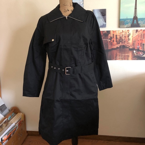 Just Fabulous Jackets & Blazers - Just Fabulous 3/4 length black trench coat, Sz. 1X
